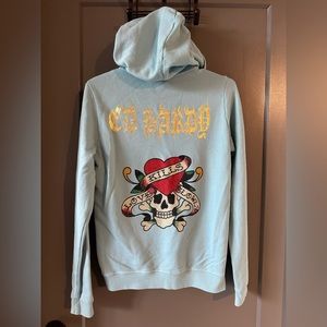 Ed Hardy Rhinestone Zip-up Hoodie
